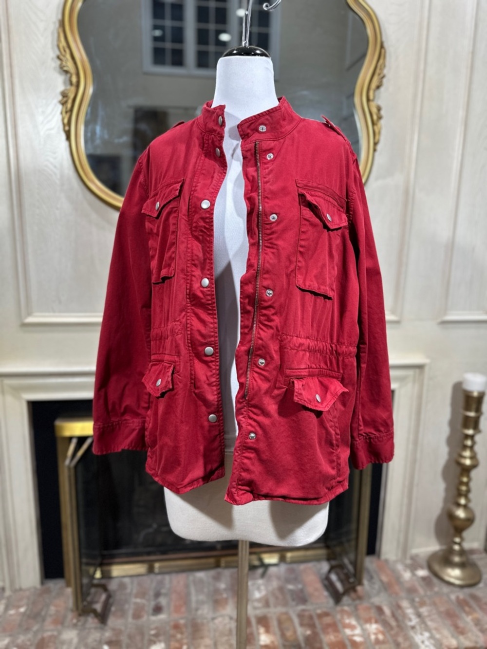 Gap Women’s Jacket Size L Cinnabar‎ Red Utility Gorpcore Coastal Grandmother